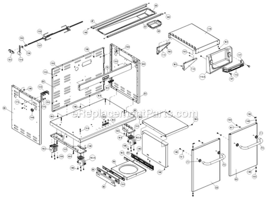 Page B Diagram and Parts List for 9585-47  Broil King Grill